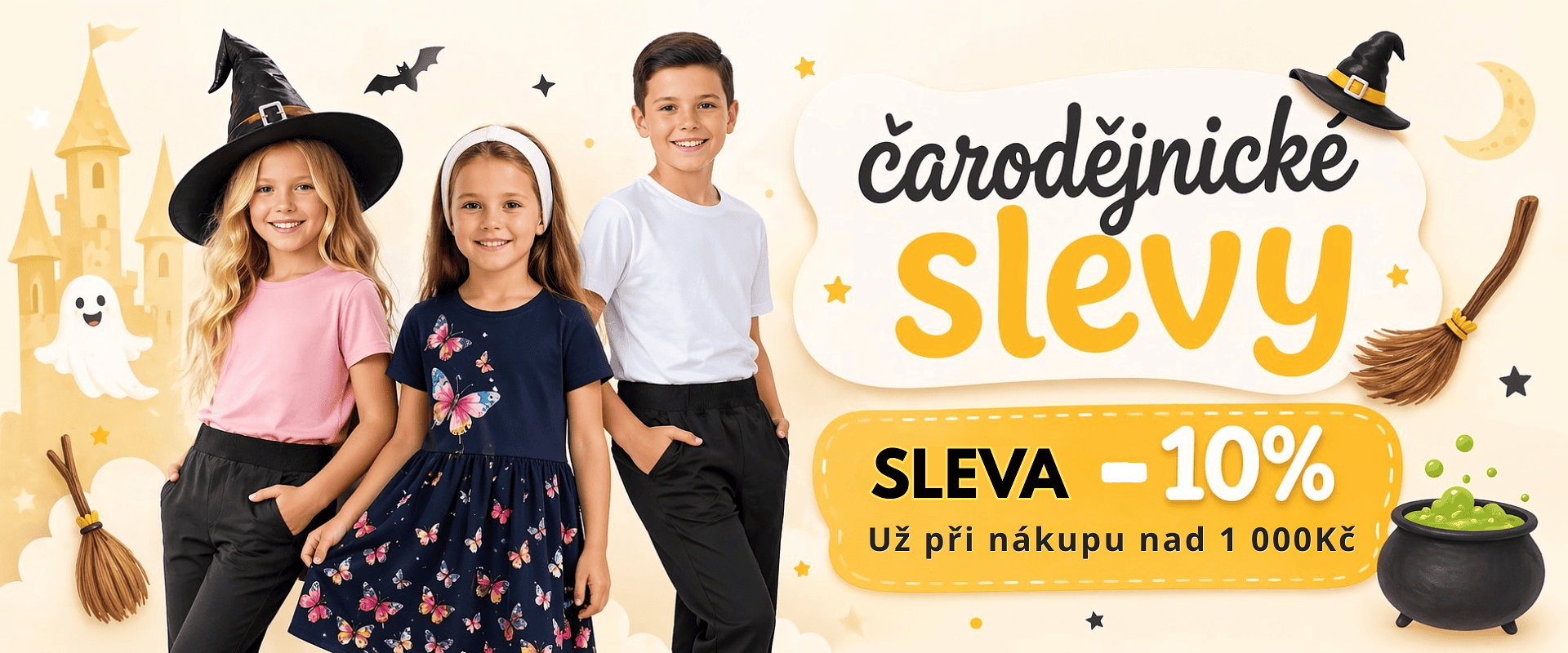 čarodějnické slevy na dětské oblečení